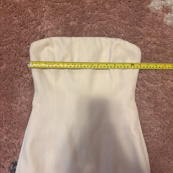 Meshki Maci Crepe Mini Dress Light Beige Fully Lined Womens Size Small - Picture 8 of 9